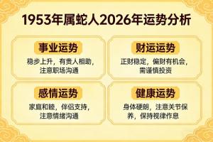 1953年屬蛇人2026年運勢如何